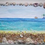 картина из морских ракушек и песка