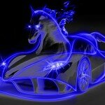 синяя лошадь и авто