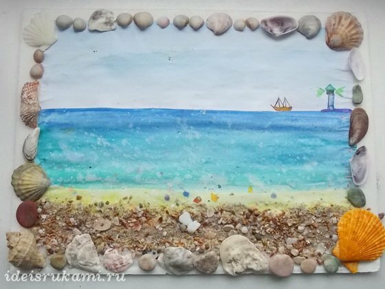 картина из морских ракушек и песка (12)